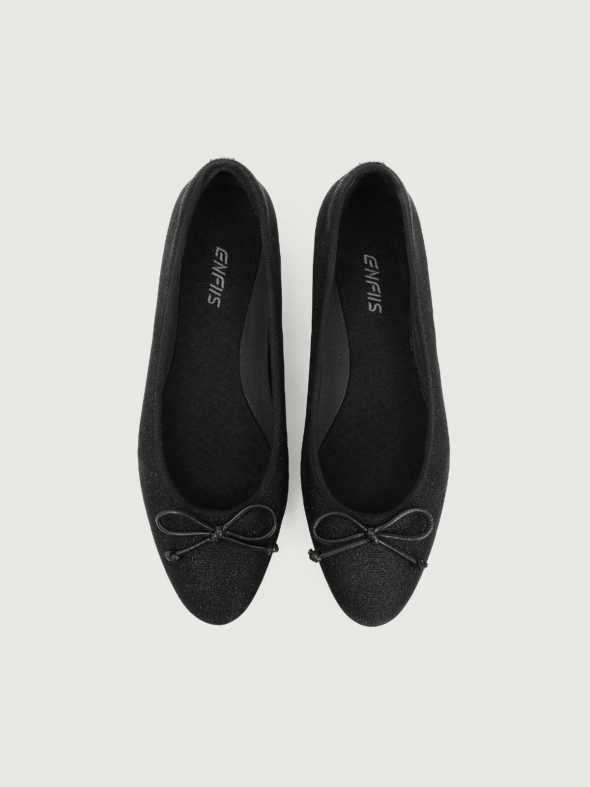 Black Glitter Ballet Flats - Narrow