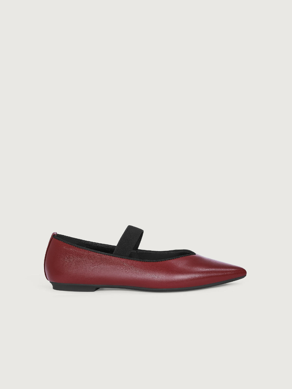 Wine Red Sheepskin Pattern Vegan Leather Mary-Jane - Narrow