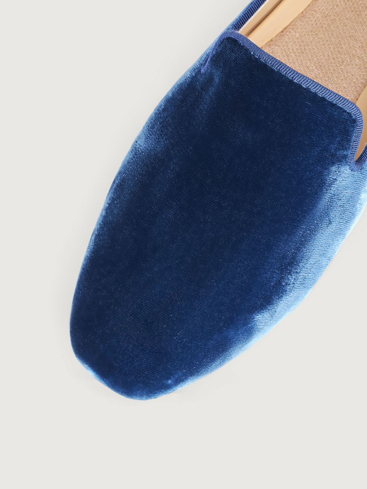 Blue Silk Velvet Loafers - Narrow